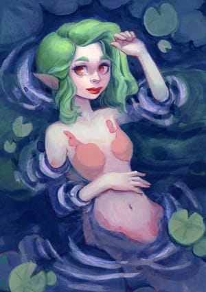 Mermaid in a pond